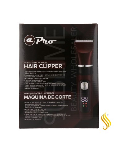 Albi Pro Maquina Corte Clipper Hybrid Steel+Ceramic Roja (2873R)